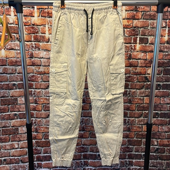 Regal Exchange men’s cargo joggers pants khaki tan beige large pockets - Picture 1 of 5